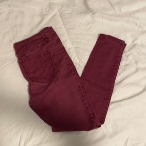 Charlotte Russe Refuge Burgundy Skinny Jeans